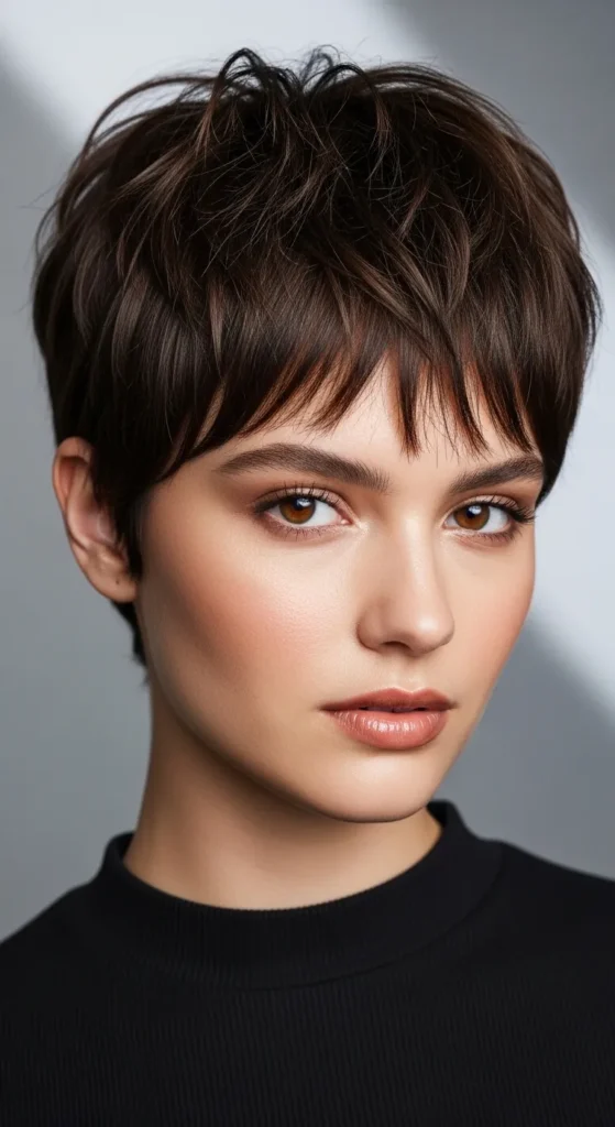 Short Choppy Wolf Cut Without Bangs