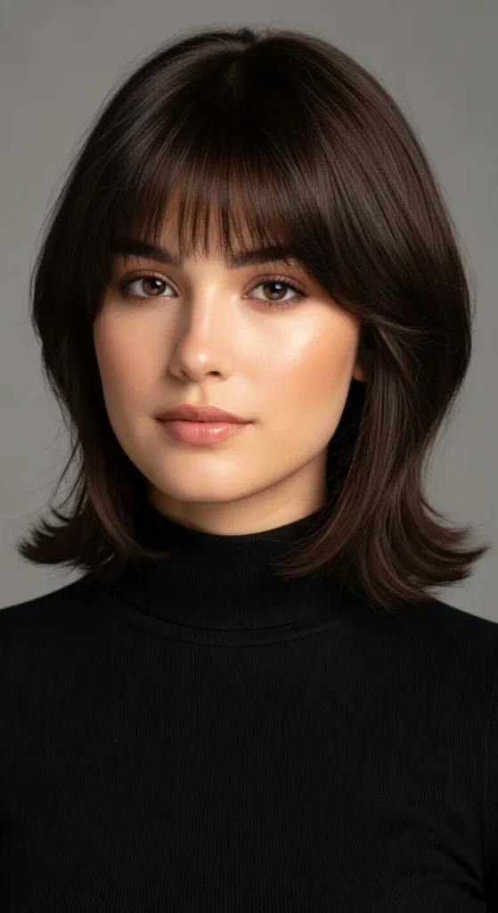 Short Wolf Cut with Curtain Bangs and Face-Framing Layers