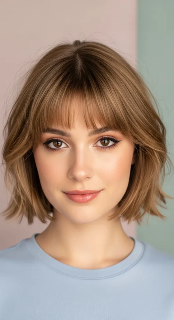Short Wolf Cut with Curtain Bangs and Light Airy Texture