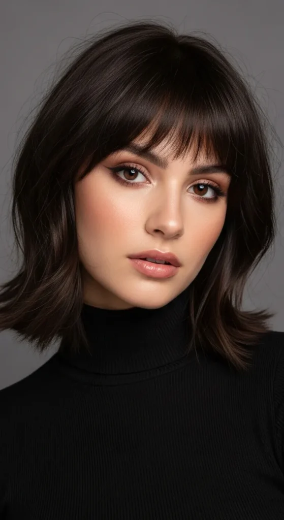 Short Wolf Cut with Curtain Bangs and Tapered Ends