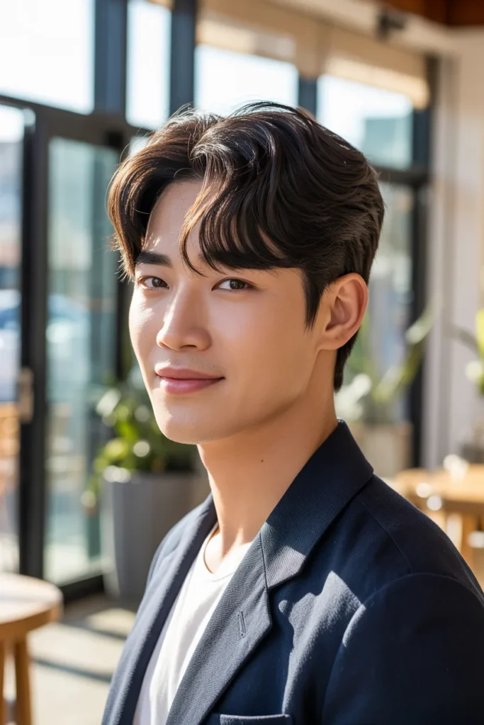 Side-Swept Fringe – The Timeless Classic Among Korean Hairstyles for Men