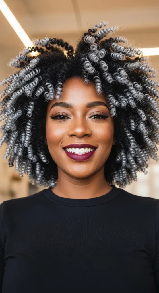 Silver Highlights on Natural 4C Hair