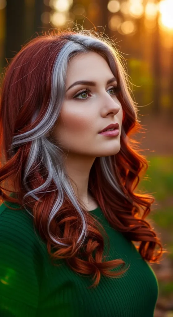 Silver Highlights on Red Hair