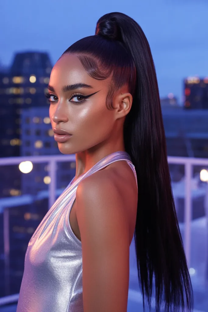Sleek High Ponytail Birthday Hairstyle With Silk Finish