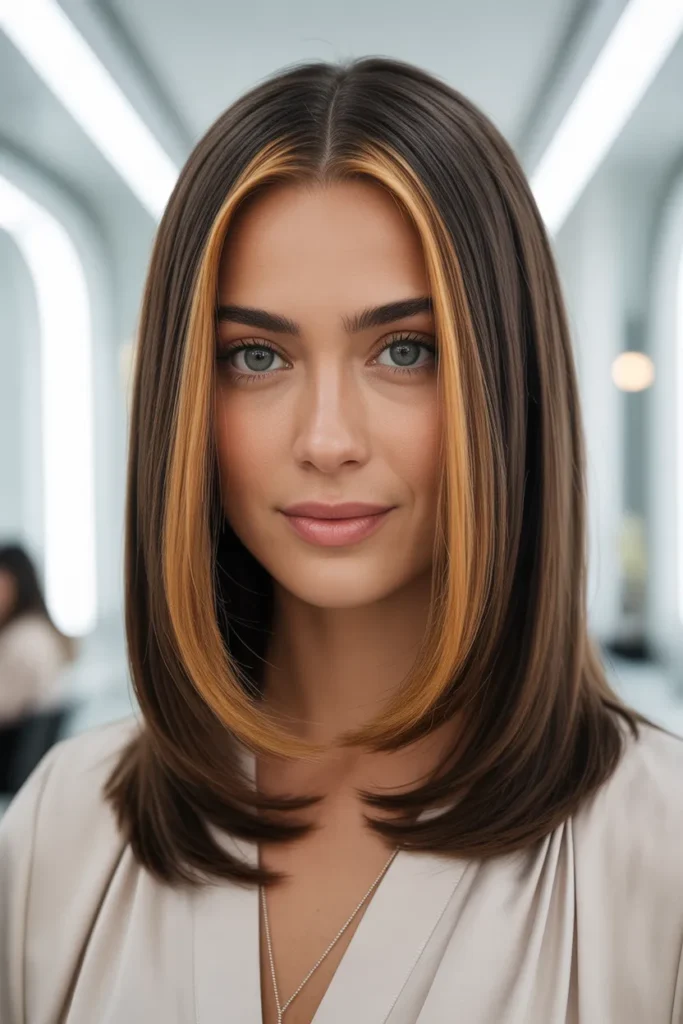 Sleek Layered Haircut With Face-Framing Highlights