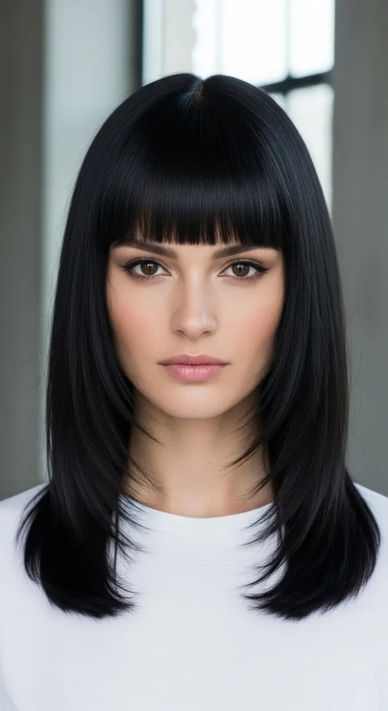 Sleek Straight Wolf Cut Without Bangs