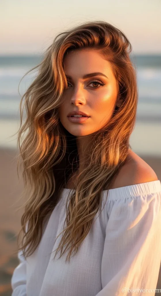 Soft Beach Waves For Oval Shaped Face