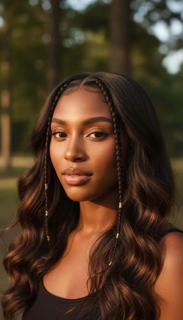 Soft Boho Waves With Baby Braids Framing the Face