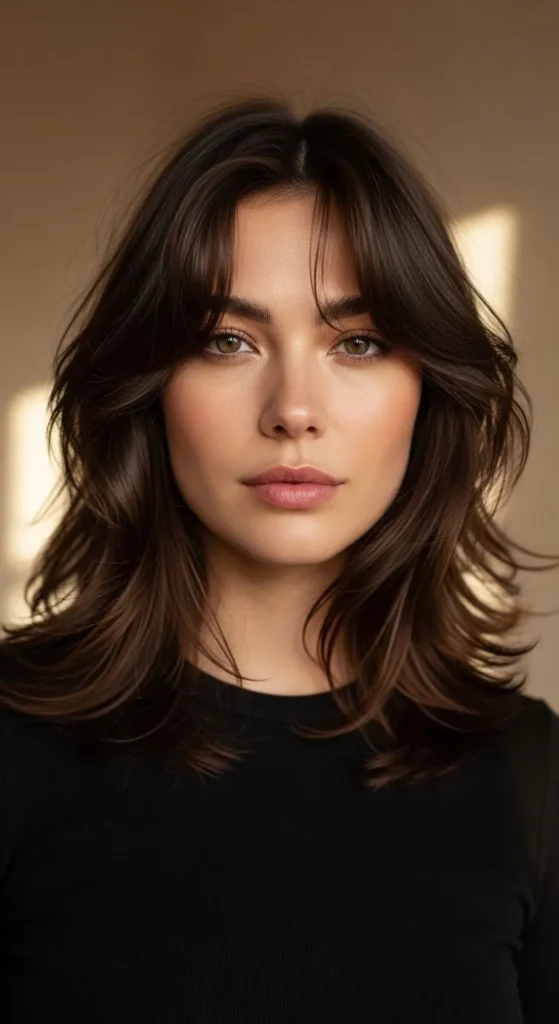 Soft Layered Wolf Cut Without Bangs with Natural Volume