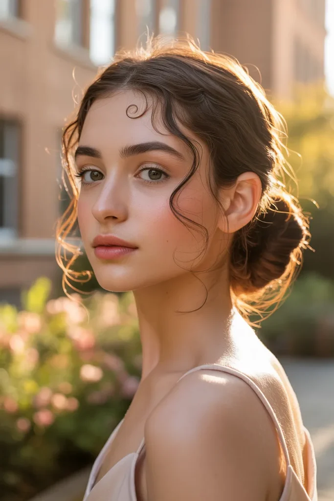 Soft Romantic Updo With Wispy Baby Hairs