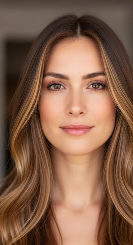 Subtle Caramel Highlights for a Natural Look