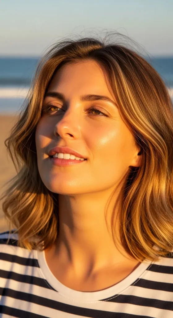 Sun-Kissed Caramel Highlights for Summer Glow