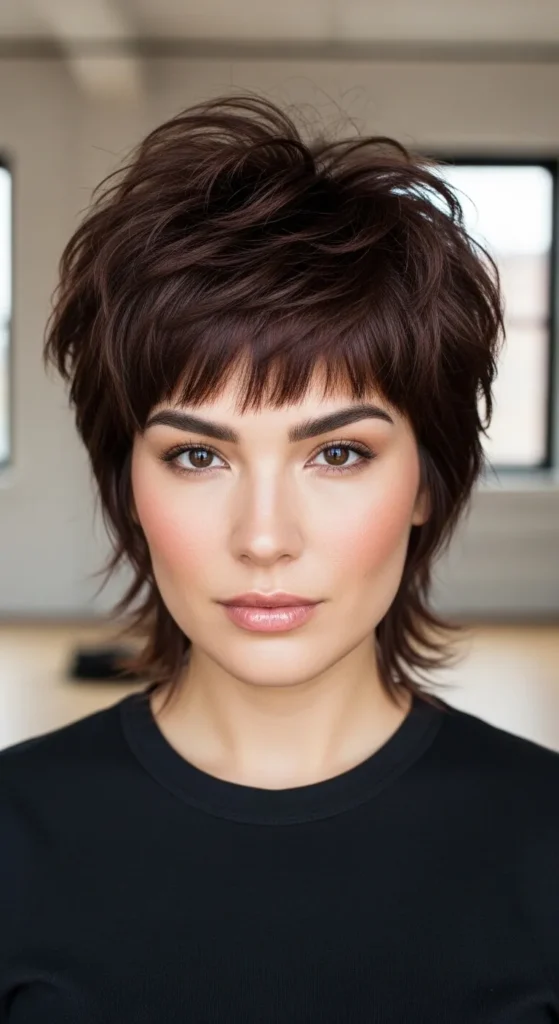 Thick Hair Wolf Cut Without Bangs