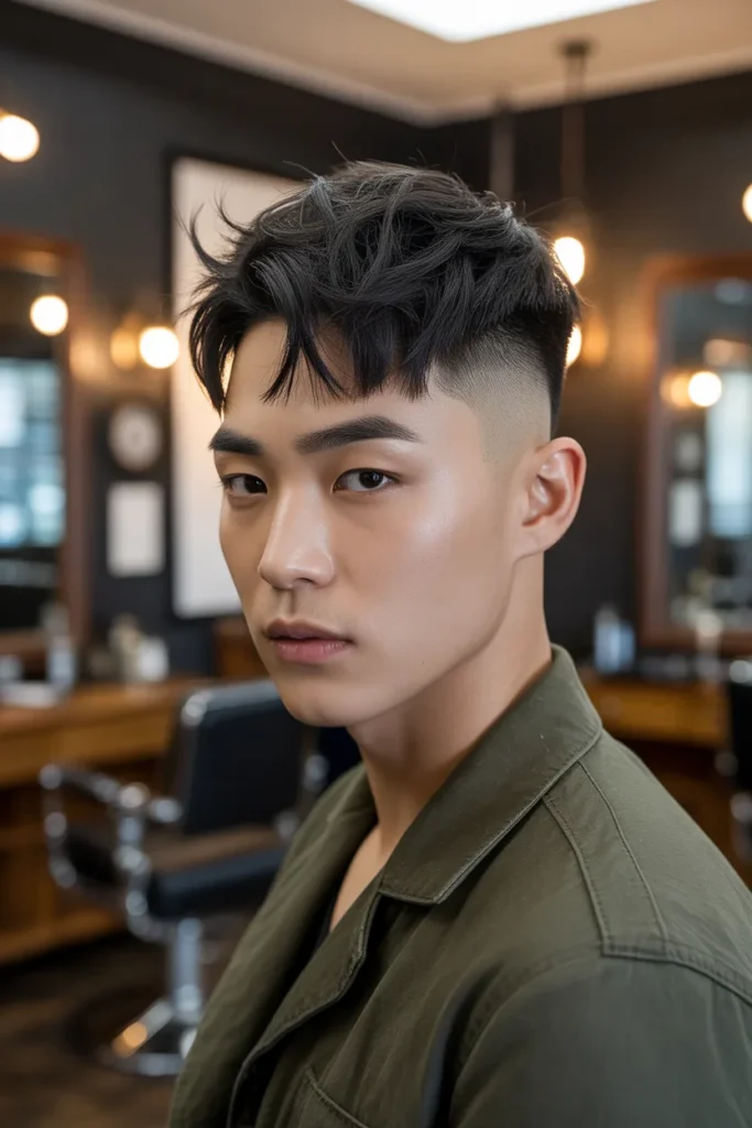 Undercut with Textured Top – A Bold Take on Korean Hairstyles for Men