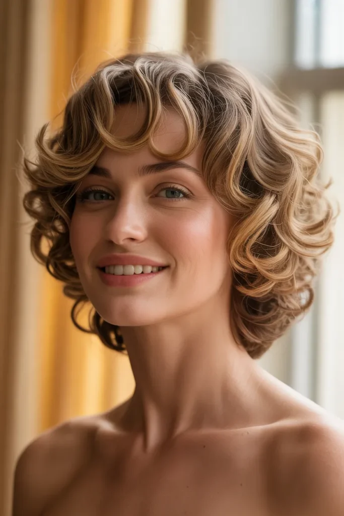 Vintage-Inspired Shag with Soft Curls