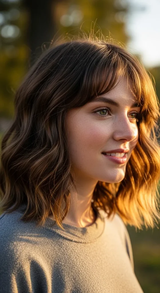 Wavy Textured Wolf Cut Without Bangs