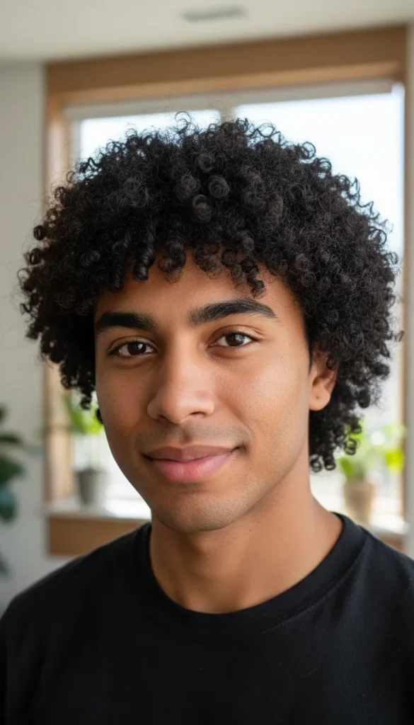 Wolf Cut Men with Curly Texture and Volume