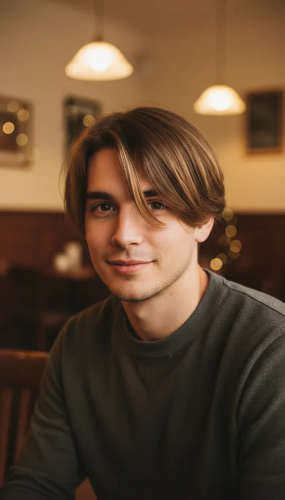 Wolf Cut Men with Side-Swept Bangs and Soft Layers