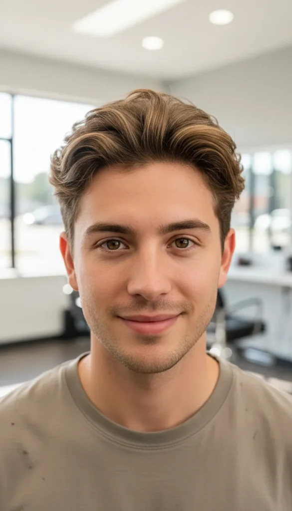 Wolf Cut Men with Thin Hair and Volume-Boosting Layers