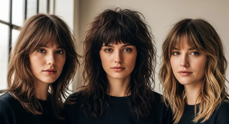 shaggy wolf cut with bangs