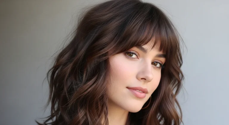 wavy wolf cut with bangs