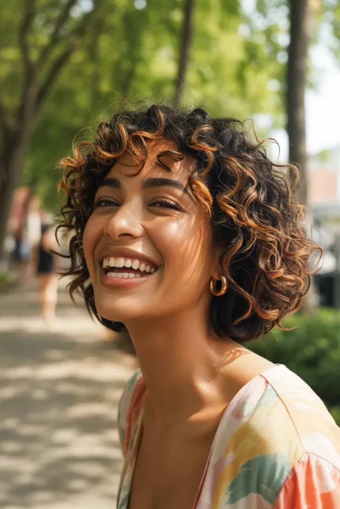 A Choppy Bob Hairstyle Built for Naturally Curly Hair