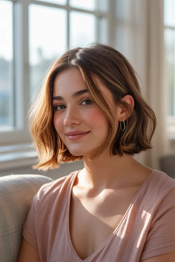 A Face-Framing Bob That Flatters Round Faces