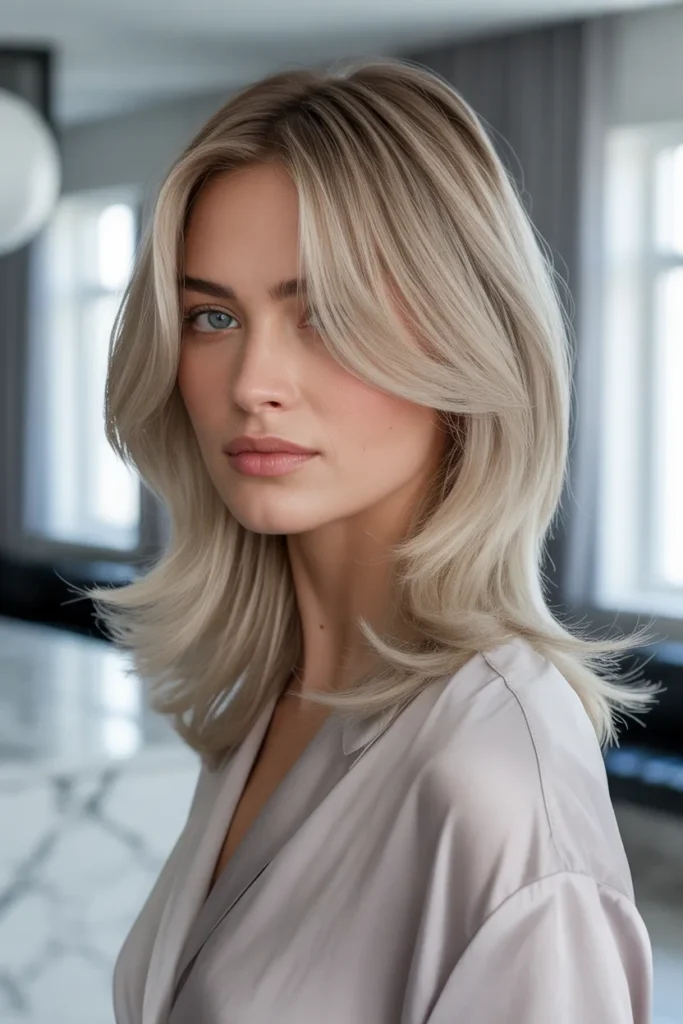 Ash Blonde Long Shag That Looks Fresh Out of a Salon