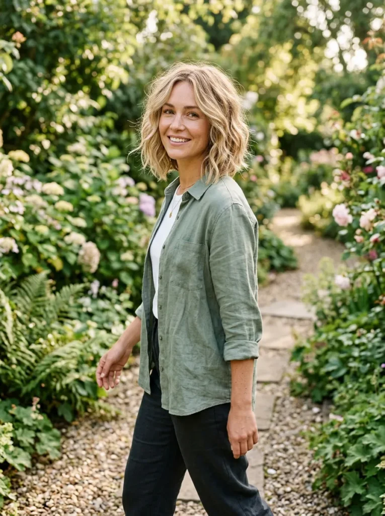 Beachy Tousled Angled Bob