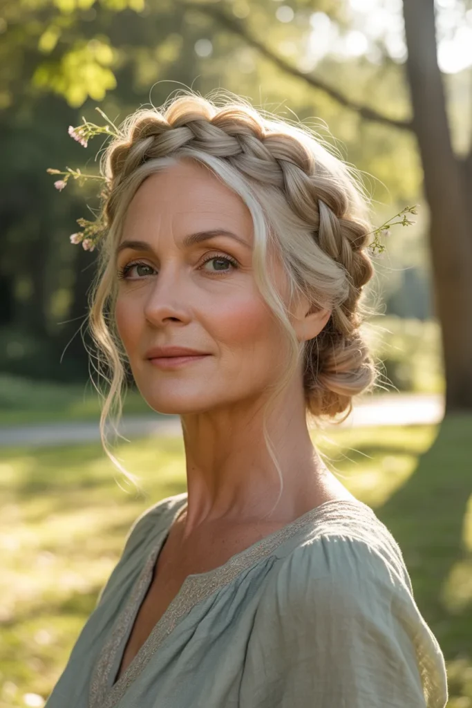 Beautiful Braided Crown Updo Celebrating Natural Beauty