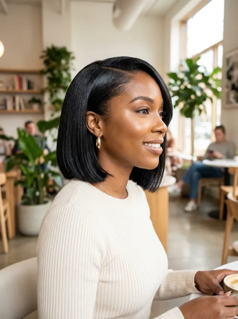 Blunt Side-Swept Bob