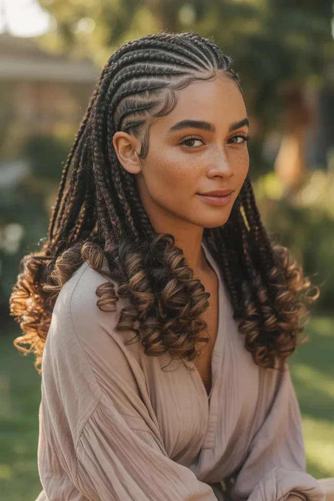 Bohemian Goddess Cornrows