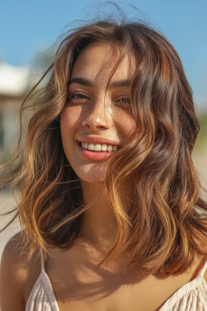 Caramel Highlights Brown Hair Dominating Summer 