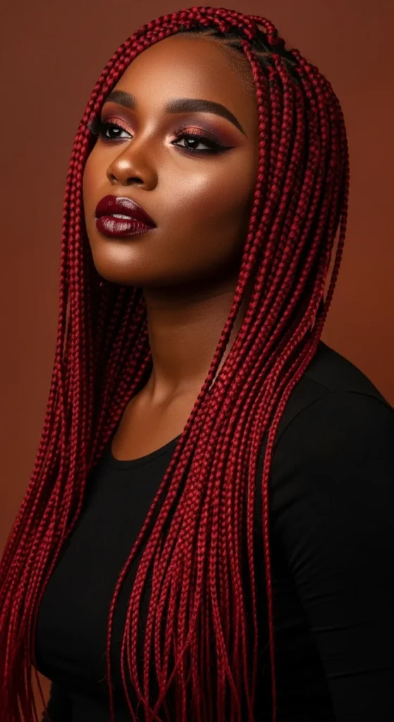 Cherry Red Braids That Rewrite the Rules of Color