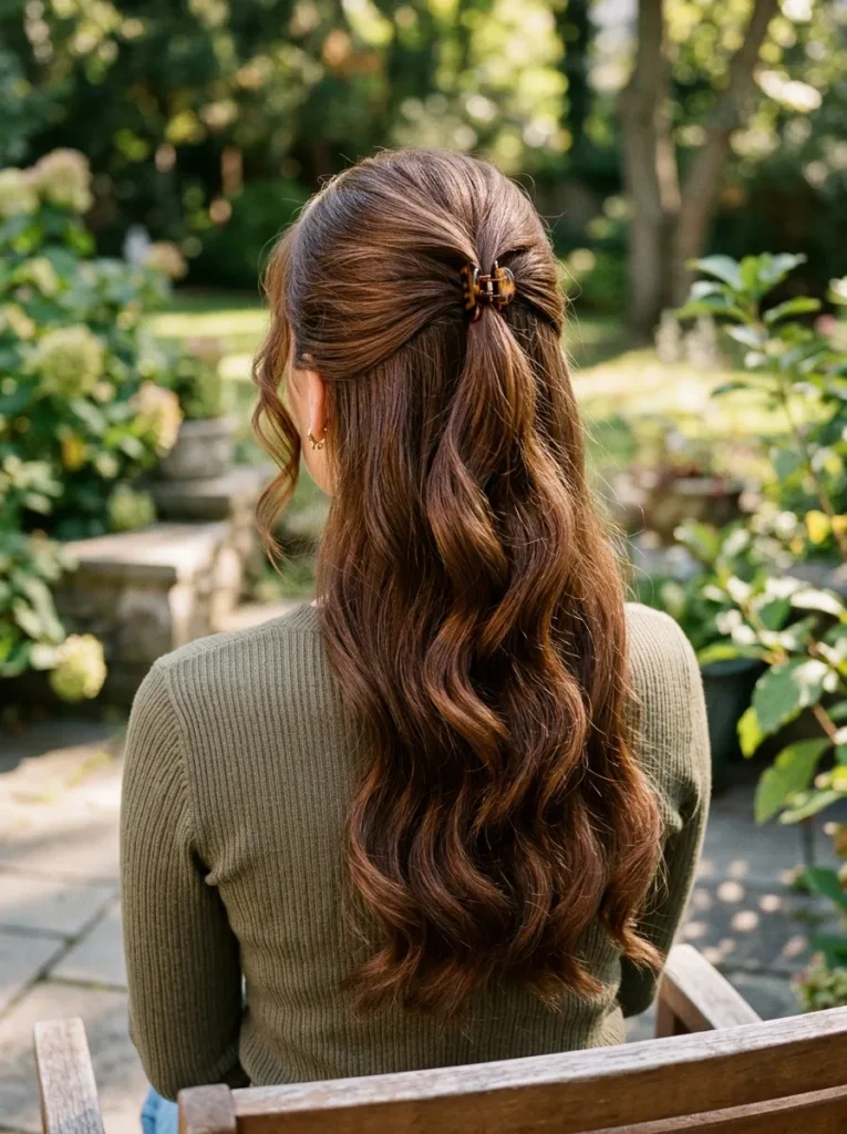 Chestnut Half Up Style