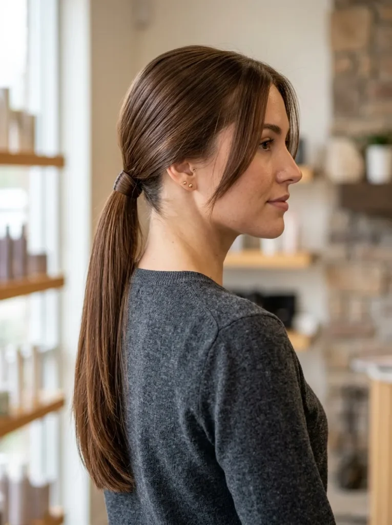 Chestnut Low Ponytail