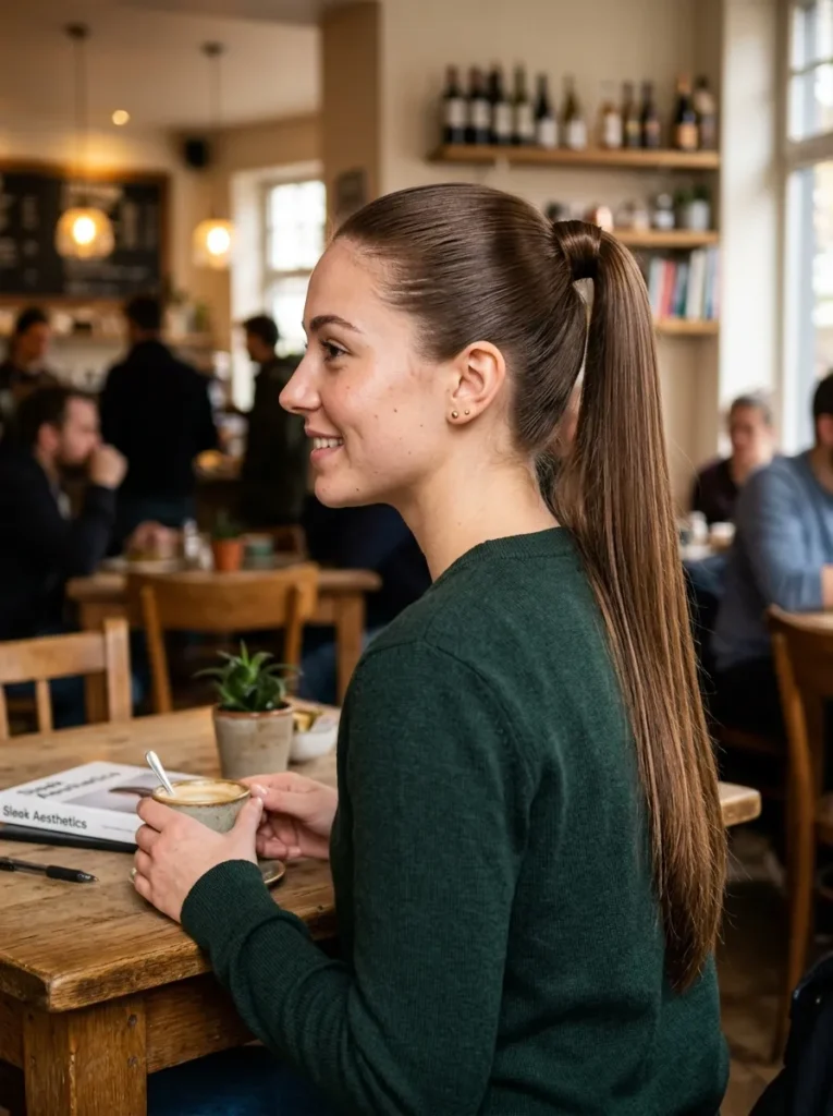 Chestnut Sleek Ponytail