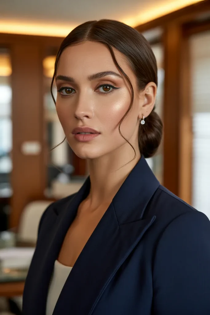 Chignon Updo With Face-Framing Tendrils