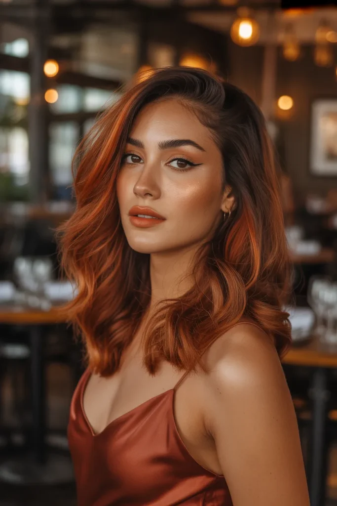 Copper Balayage Spring Tones for Your Next Date Night Look