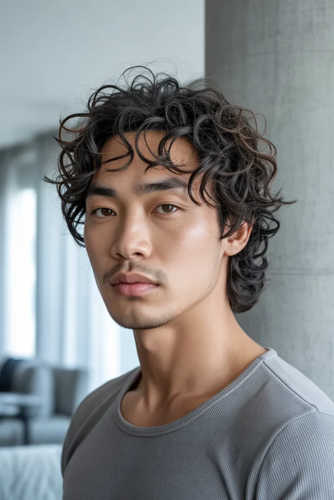 Curly Hair Men Bun Style for Versatile Days