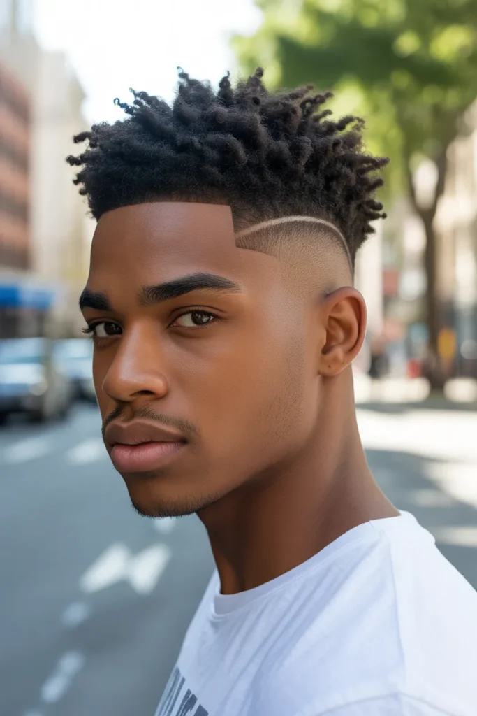 Curly Hair Men Temple Fade for Modern Edge