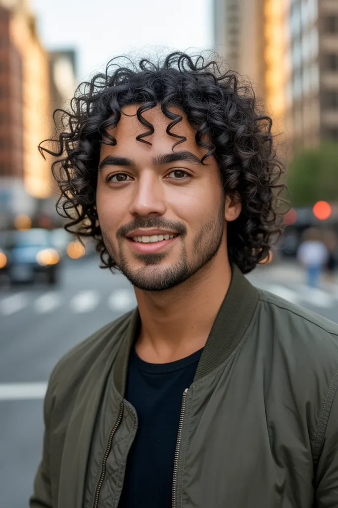 Curly Hair Subtle Mullet Men Edition