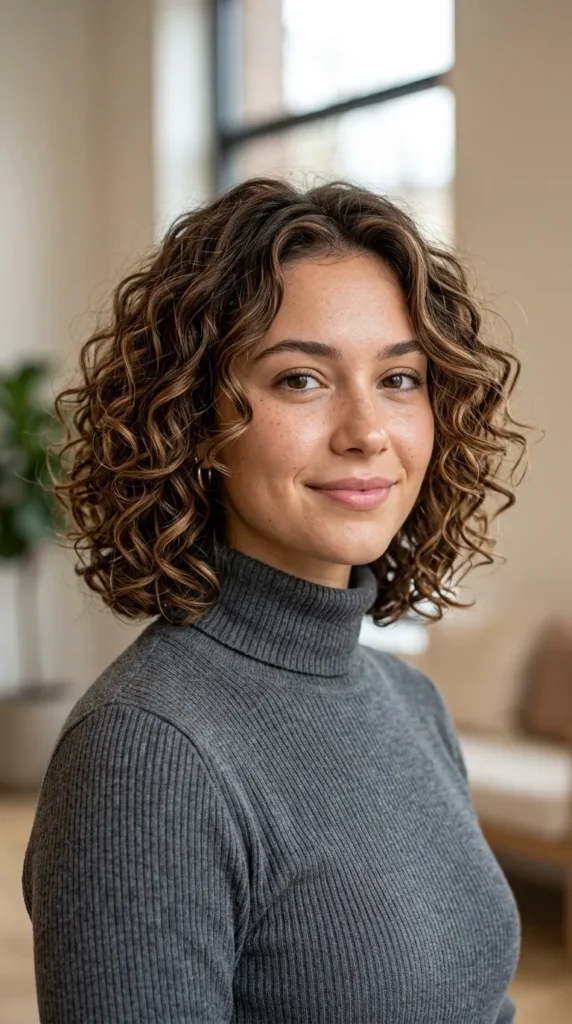 Curly Lob Cut