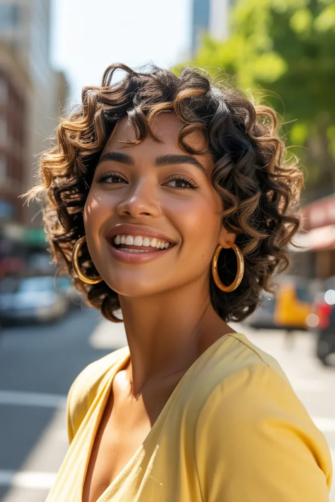 Curly Medium Shag Haircut for Natural Texture