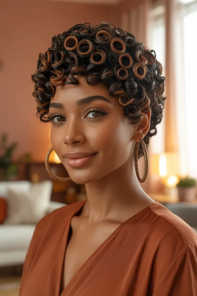 Curly Pixie Cut With Defined Finger Coils