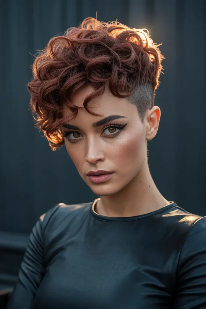 Curly Shag Pixie for a Daring Short Cut