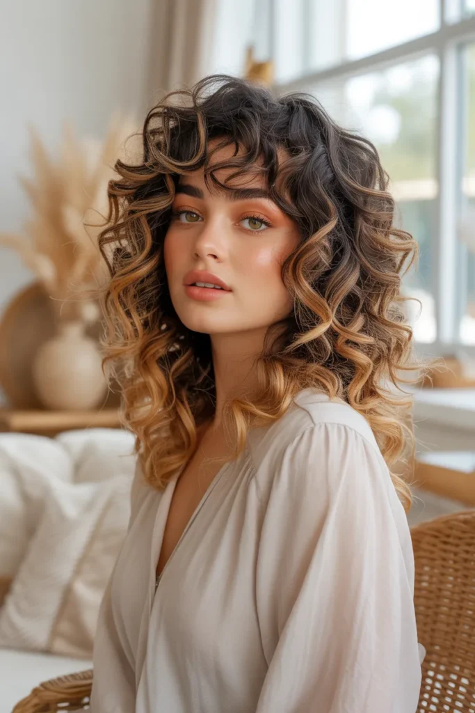 Curly Shag With Ombre for Dimensional Color