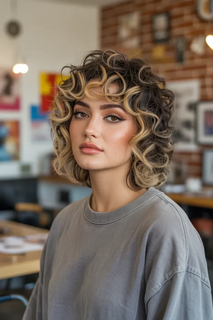 Curly Shag With Wolf Cut Influence for Modern Edge