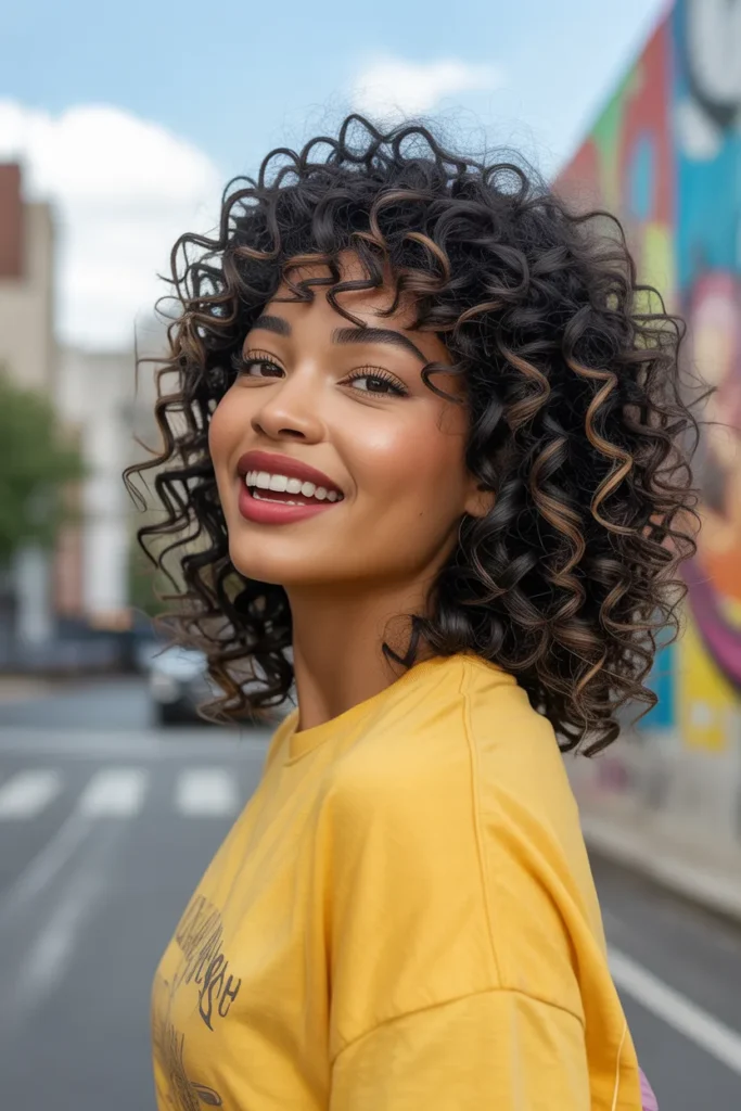 Curly Wolf Cut for Natural Texture and Big Volume