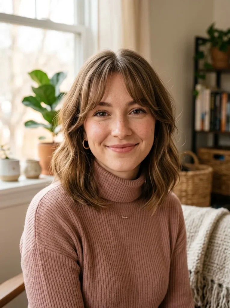 Curtain Bang Angled Bob